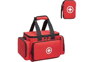 IPEB Borsa di pronto soccorso vuota, professionale, grande, per infermieri, medici di famiglia, assistenza domestica, viaggio o emergenza, rosso, 10 litri, 27 x 17 x 19 cm