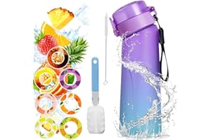 CYMWER Air-up Borraccia，650ml air up borraccia con gusti pod per ，Senza BPAborraccia air up，E%0 tazza d'acqua con 7 cialde aromatiche per palestra all'aperto (viola+blu)
