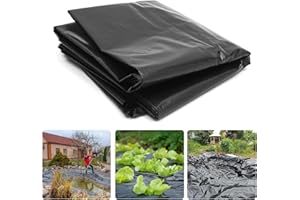 SURDEFENS PALUDO 2 x 3M Extra Dick Polyethylen Folie Schwarz Gewächshausfolie Plastikfolie Staubschutzfolie Reißfest Gartenfolie aus Polyethylen für Gartenarbeit Treibhaus Folientunnel (250Mu / 1000G)