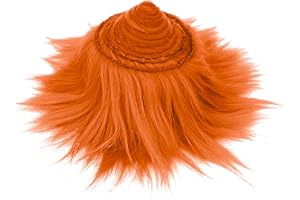 HXJDAM Orange Fur Fabric, 5x200 cm Shaggy Faux Fur Trim, Plush Orange Fluff, Craft Fur for Gonmes Beard Santa Claus Hair Dwarf Cosplay Costume DIY Craft Christmas Decoration