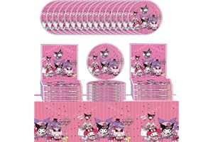 DecPtyTa Stoviglie per Feste,Decorazioni Compleanno Piatti per feste di compleanno Tovaglioli Tovaglia,Adatto per 20 Persone Compleanno Stoviglie (C)