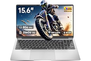 UNBHOLKK Ordinateur Portable 15,6" , 8 Go RAM, 256 Go SSD, Celeron N3450, PC Portable Étudiant FHD IPS avec Wi-Fi 5, Mini-HDMI, Bluetooth 5.0, Pavé Numérique – Idéal Pour La Maison, Les Études et Le Travail
