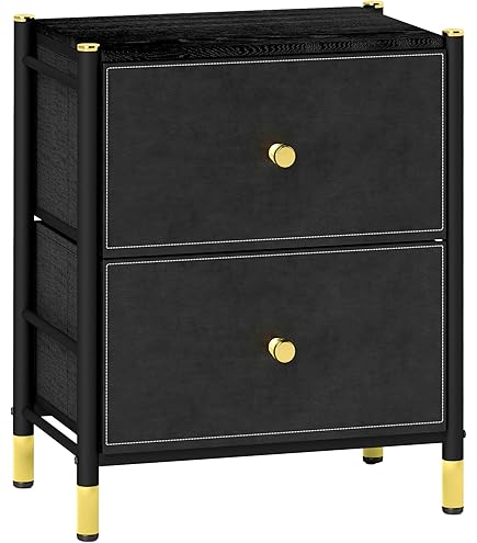 YITAHOME Cassettiera Camera Letto In Tessuto A 2 Pelle PU Cassetti