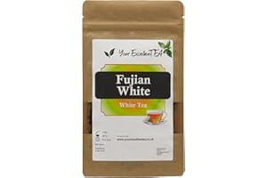 YOUR EXCELLENTEA Fujian White Loose Leaf Tea (50g) - Premium Chinese Tea Aromatic Natural Golden Gentle Refreshing Low Caffeine Fragrant Tasty Unique, Closed in Resealable Pouch for Freshness