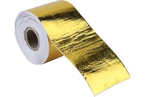 BOROCO 1 Rotolo di Nastro Adesivo Riflettente Per Scudo Termico in Alluminio Dorato Per Auto(Gold10M*5Cm)