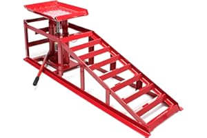 Wiltec Rampe de Levage et Jack hydraulique – 1140 x 255 x 290 mm – capacité de Charge 2000 kg – réglable en Hauteur – pour pneus à 225 mm – Entretien Maintien Automobile Garage Voitures
