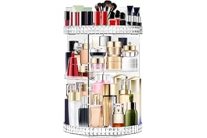 Mokani 360 Degree Rotating Makeup Organiser, Cosmetics Skincare Perfume Organiser, 6 Adjustable Layers, Large Capacity Revolving Make up Storage Spinning in Vanity Table, Bedroom, Bathroom