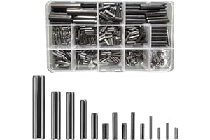 LEMIYOO 602 Pcs Roll Pins Assortment Set,Steel Slotted Spring Roll Pins Assorted,Small Hollow Metal Split Spring Pins Mixed Sizes Kit(M1.5/M2/M2.5/M3/M4/M5/M6/M8)