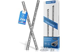 LIVING TEC® Schubladenschienen 246mm x 17mm Nut - 2Paar Gleitschiene inkl. Montageschrauben - Schubladenauszug - Schubladenauszüge - Auszugsschienen - Schienen für Schubladen Schienensystem - Auszüge