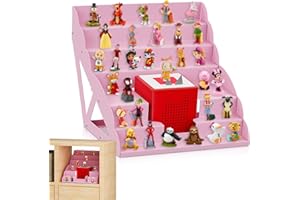ZHSHX for Tonies Shelf, Magnetic Tonies Storage for Toniebox and 30-50 Tonie Figures for Children to Play and Collect, Pink