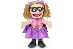 SiLLy puppets Marioneta de mano de superhéroe, niña melocotón, 40 cm, felpa