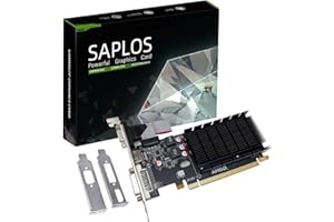 SAPLOS Radeon HD 5450 Grafikkarte, 2GB DDR3 64-bit, Low Profile, DVI-I HDMI VGA, PCI Express x16, DirectX 11, PC Graphics Card GPU, 2 Monitors Support