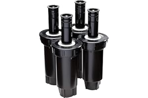 Rain Bird 1802DSH4PK Professional Dual Spray Pop-Up Sprinkler, 180° Half Circle Pattern, 8' - 15' Spray Distance, 2" Pop-up Height, 4-Pack