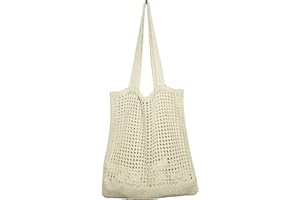 WantGor Crochet Bags, Beach Mesh Tote Bag, Women's Shoulder Bag, Shopping Bag, Casual Travel Bag, Foldable Hobo Bags