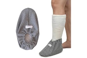 PYRUVAE Plastöverdrag för vuxna ben, gipsstrumpa med halkfri och vattentät sula, justerbart sprickskydd, 27 cm