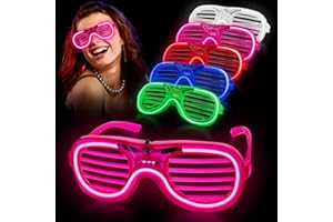 XTOERBUY Led Glasse Neon Glasses Festival Accessories,Plastic Novelty Party Glasses for Kids Adults Light Up Glasses 5 Colour Rave Glasses 80s Party Decoration Favors Supplies