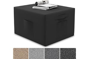 ELONEO Copertura per Materasso Pieghevole - 75x195x15 cm, Rivestimento Protettivo per Materasso per Ospiti con Tasche Laterali, Lavabile, Design Moderno, Pouf, Ottomana, Poggiapiedi Nero