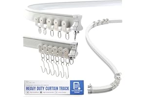 JOS & HAZ Aluminium Flexible Ceiling Curtain Track 3ft-13.1ft / 4m | Bendable Curtain Rail for Bay Windows & Shower | Heavy Duty Ceiling Mounted Track for Curtains, Room Divider, or Wall Installation
