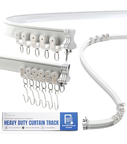 Binario Per Tende TOKPLNU Flessibile Da Soffitto O Parete - 3m Nero, Pieghevole Per Curve