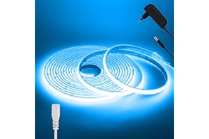 HEGEHE - Striscia LED COB 12V 3m Blu Ghiaccio, IP68 Impermeabile Flessibile, Striscia Neon LED FCOB Dimmerabile 320 LED/m 90+, Tagliabile, Decorazione Illuminazione per Interni ed Esterni