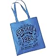 Bang Tidy Clothing 65th Birthday Gifts for Women Men Vintage Original Parts 1960 Funny Tote Bags Present - CBLUE