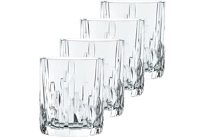 Nachtmann Shu FA Series - Juego de 4 Vasos de Whisky de Cristal Transparente, 4 Pulgadas, Vaso para Whisky, cóctel, Licor o Bourbon, 325 ml, Apto para lavavajillas