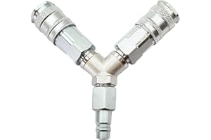 GENERIC Airline 3 Way Euro Coupling Y Piece Splitter Air Line Adaptor/Fitting for Compressor Air Hose or Air Line