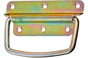 KeyMet Kistengriff Klappgriff Einlasskistengriffe Tragegriffe Boxengriff Box griff Hardware Boxen Griffe Klappbar 107 x 48 x 2 Stahl Gelb Verzinkt