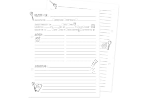 ‎KUSCHELICH KuschelICH Rezeptblätter zum Selberschreiben, gelocht - Rezeptkarten Nachfüllpack für CozyBook (21.5 x17.5)