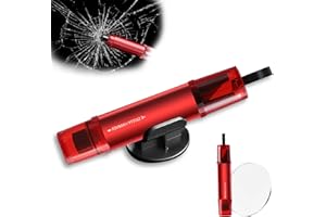 WTZWYFWJ Rompivetro Auto E Taglia Cintura, 2 in 1 Taglierina per Cintura di Sicurezza E Rompivetro, Martello di Emergenza per Auto, Accessori Auto per Automobili Autobus E Altri Veicoli-Rosso