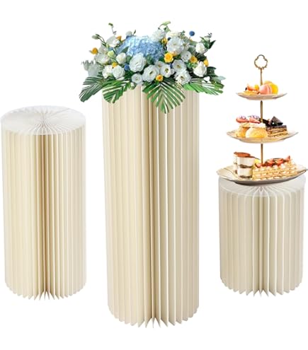 Lot De 3 Housses élastiques Pour Supports Cylindriques - Taille S/M/L - Couleur Bleu Clair - Décoration Mariage, Anniversaire, Fête