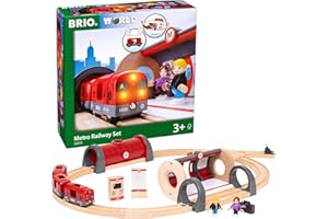 BRIO World - Set Metro, Ferrocarriles, Set de Construcción de Madera, Tren Juguete, Juguetes Niños 3 Años o más, Juegos Educativos 3 Años