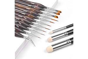 Miniature Paint Brushes with Domed Dry Brush Set for Miniature Painting14 Pcs, Fuumuui Miniature Model Paint Brush Set Dry Brush Miniatures