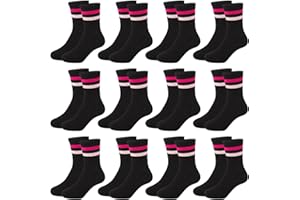 Moitiy Socken Kinder Mädchen Tennissocken Kinder Kindersocken 12 Paar Baumwolle Sportsocken Regenbogen Socken für Mädchen Jungen 27-38