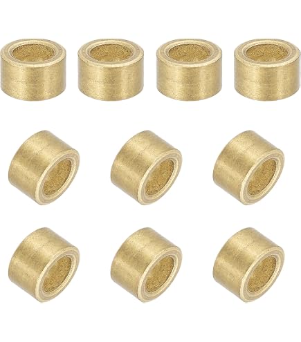 QUARKZMAN Gleitlager-Set 8x – 10 Mm Bohrung, 12 Mm Außen-Ø, 15 Mm Länge, Selbstschmierende Messingbuchse