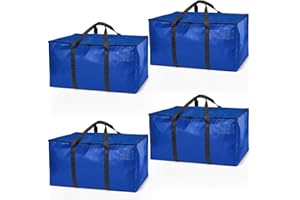 ClearSpace Lot de 4 grands sacs de déménagement ou de rangement robustes avec sangles de sac à dos, fermetures éclair et poignées - Parfaits pour les déménagements, les dortoirs universitaires, les