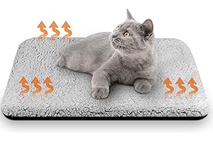 MOCOBO Samogrzewczy koc dla psów i kotów, 70 x 48 cm – koc termiczny nadaje się do prania, antypoślizgowy spód, kremowy