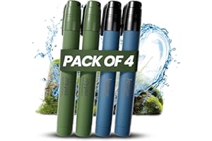 JOYPUR Filtri d'Acqua da Campeggio, Depuratore d'Acqua per Sopravvivenza all'aperto, Sistema di Depurazione d'Acqua Portatile, Depuratore d'Acqua di Emergenza per Escursionismo e Viaggi.(blu*2,verde*2)
