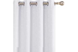 Deconovo Tende Oscuranti Termica Isolante con Anelli Stampa Diamante per Interni 117x229cm 2 Pannelli Grigio Perla