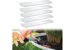 Herrselsam Rasenkante verzinkt Metall 5m 10m 15m 20m 25m 30m 35m 40m 45m 50m 100x15cm Beeteinfassung Beetumrandung Mähkante Metall Palisade, Silber (Länge 5m - Höhe 15cm)