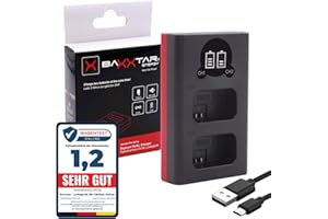 Baxxtar LCD Caricatore Doppio USB-C (5V / 2,1A) Caricabatteria per ENEL25, EN-EL25 Batteria Compatibile con Nikon Z30 Z50 Z50II ZFC EN Z FC 30 50 50II EN-EL25a EN EL25 EL25a