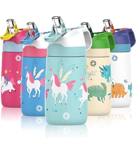 Bidon Velo Isotherme Gourde Enfant Avec Paille,Gourde Isotherme En Acier Inoxydable Isolu00e9 U00c0 Double Paroi,Gourde Inox Gourde Enfant Personnalisée