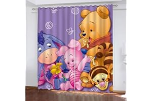 Fgolphd Rideau occultant au motif de l'ourson - Rideau en tissu imperméable - Pour chambre d'enfant - À œillets - 100 % polyester - 2 panneaux (10, 100 × 140 (l x H)