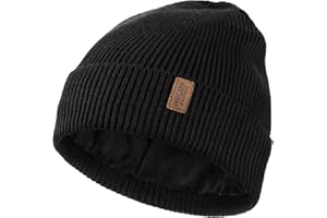 Wmcaps Beanie for Men, Stretchy Soft Cuffed Wooly Beanie with Thick Warm Lining, Unisex Classic Winter Hat, Gifts for Women/Men/Her/Him/Dad