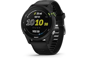Garmin Forerunner 255, Music - Montre GPS Multisports connectée de Running – Noire – Boitier 46 mm