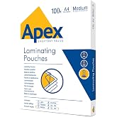 Fellowes Apex A4 Laminating Pouches 125 Micron Gloss Pack of 100