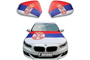 Sonia Originelli Fanset Fanartikel für das Auto Motorhaubenfahne Außenspiegelflaggen Fahne Flagge, Farbe: Serbien