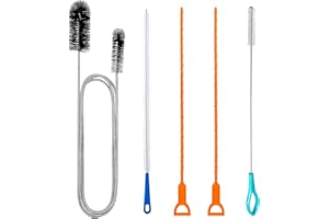 KEYQUEEN 5 Pezzi Stura lavandini e Scarichi, 155cm Spazzola per Pulizia Tubi Stura Tubi di Scarico Spazzola Pulizia dei Tubi Gancio Pulizia Lavello per Fognature Pulizia Scarico Lavandino Bagno Cucina Lavello