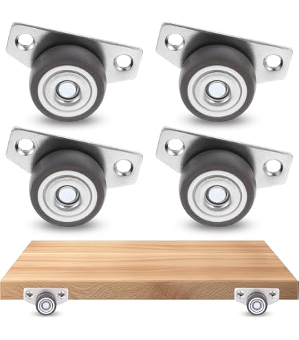 12 Pezzi Ruote Fisse Per Mobili - Rotelle In Nylon Silenziose, Acciaio Inox, 69x23 Mm, Con Viti, Per Spostamento Facile