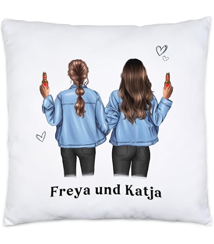 Zierkissen 40x40 Cm - Bester Freund Geschenk - Weiß Mit Witzigem Spruch